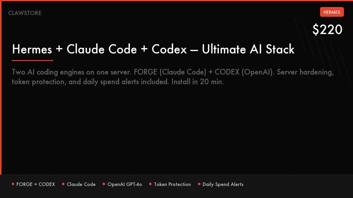 Hermes + Claude Code + Codex — Dual AI Coding Stack
